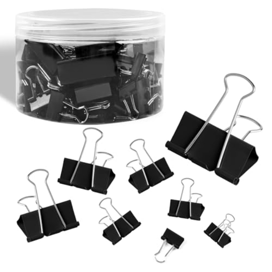 Binder Clip Assorted - 125 шт. цветных зажимов для бумаги,