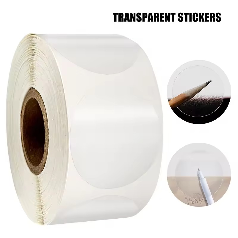 Sticker Label Roll - Прозрачные круглые самоклеящиеся наклейки для запечатывания