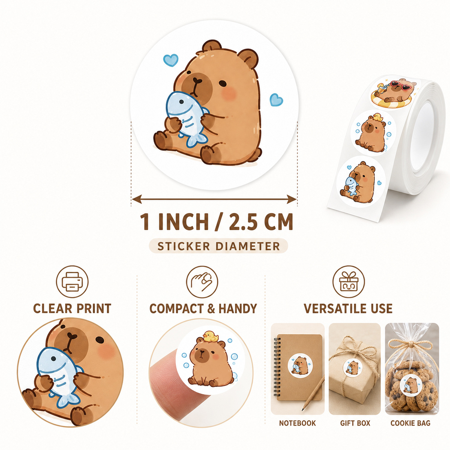 JCAC 500 шт./рулон, милые муль – обзор и цена Sticker Label Roll